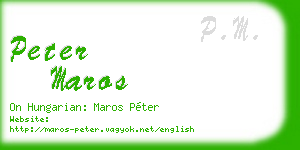 peter maros business card