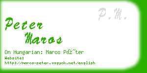 peter maros business card